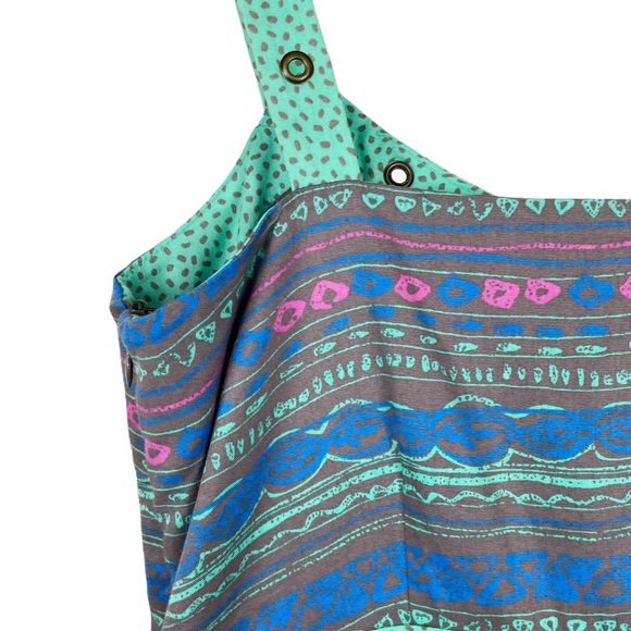 I heart Ronson Sundress NEW Green Gray Aztec Print Mini - Picture 7 of 10
